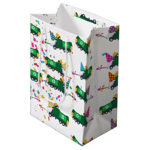 Sacola Para Presentes Média Padrão do Partido do Caminhão de Lixo do reciclage