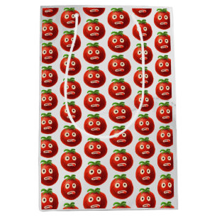 Sacola Para Presentes Média Padrão Engraçado de Tomate - Arte Vegetal de Carto