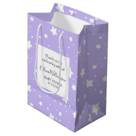 Sacola Para Presentes Média Padrão Estrelado Lavanda Suave