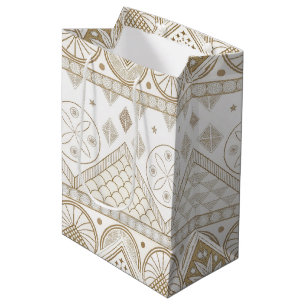 Sacola Para Presentes Média Padrão Etnico Geométrico Tribal Floral Sem Costura