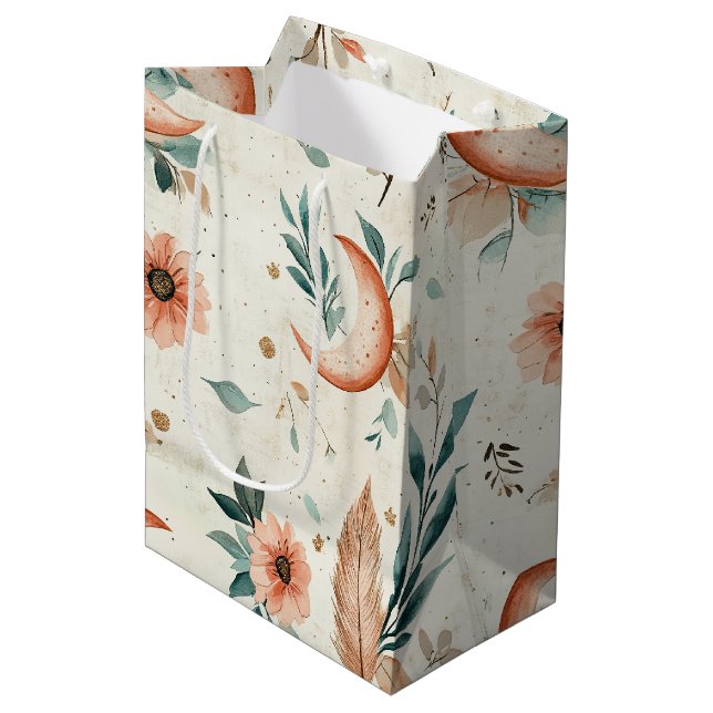 Sacola Para Presentes Média Padrão Floral Celestial (2) (Frente inclinada)