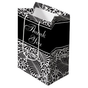Sacola Para Presentes Média Padrão Floral Clássico Moderno Personalizado