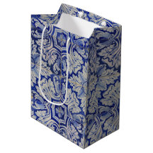 Padrão Floral de Vintagem do Mediterrâneo Azul e B