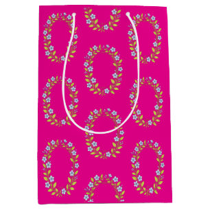 Sacola Para Presentes Média Padrão floral para menina