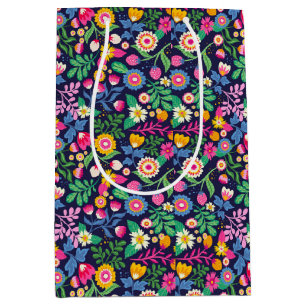 Sacola Para Presentes Média Padrão Floral Pintado Exótico-48330