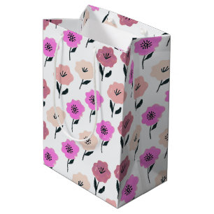 Sacola Para Presentes Média Padrão Floral Vibrante