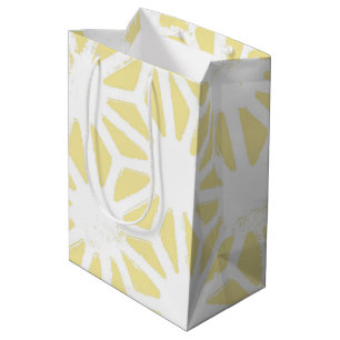 Sacola Para Presentes Média Padrão geométrico amarelo-limão