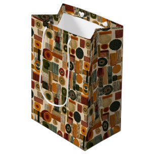 Sacola Para Presentes Média Padrão Geométrico Dark Mid Century (2)