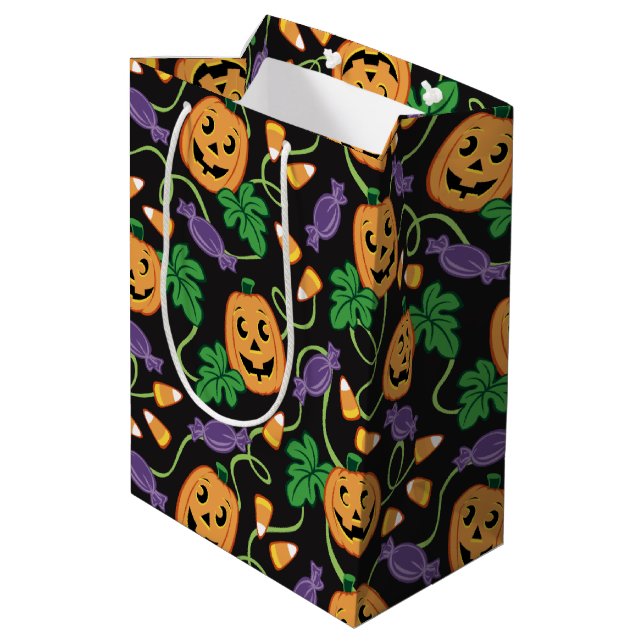 SACOLA PARA PRESENTES MÉDIA PADRÃO HALLOWEEN (Verso inclinado)