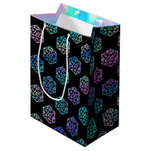 Sacola Para Presentes Média Padrão Holograma D20 PnP Tabletop Gamer Dice