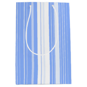 Sacola Para Presentes Média Padrão Listrado Vertical Azul