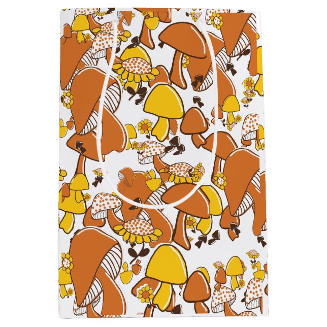 Sacola Para Presentes Média Padrão Nostalgic Mushroom (Frente)