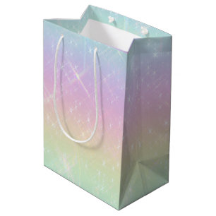 Sacola Para Presentes Média Padrão Pastel Rainbow Sparkles