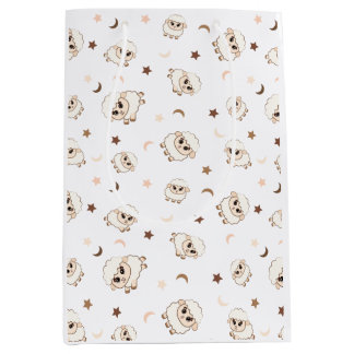 Sacola Para Presentes Média Padrão Pastel Sheep