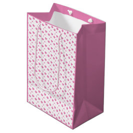 Sacola Para Presentes Média Padrão romântico de corações rosa fofos