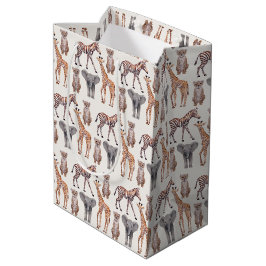 Sacola Para Presentes Média Padrão Safari De Bebês 