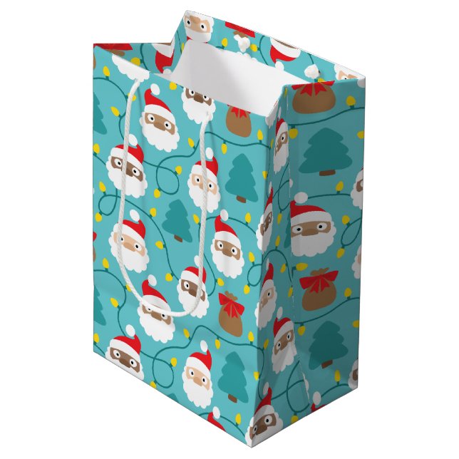 Sacola Para Presentes Média Padrão Santa Clauses (Frente inclinada)