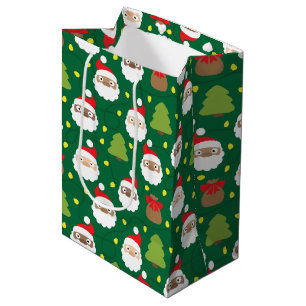 Sacola Para Presentes Média Padrão Santa Clauses
