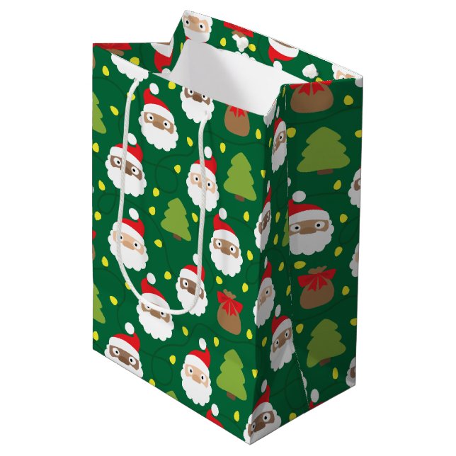 Sacola Para Presentes Média Padrão Santa Clauses (Frente inclinada)