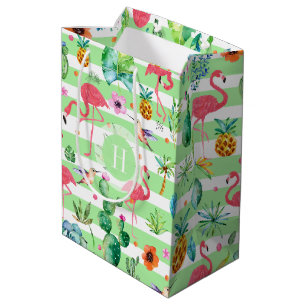 Sacola Para Presentes Média Padrão tropical colorido