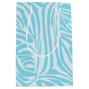 Sacola Para Presentes Média Padrão Zebra Azul