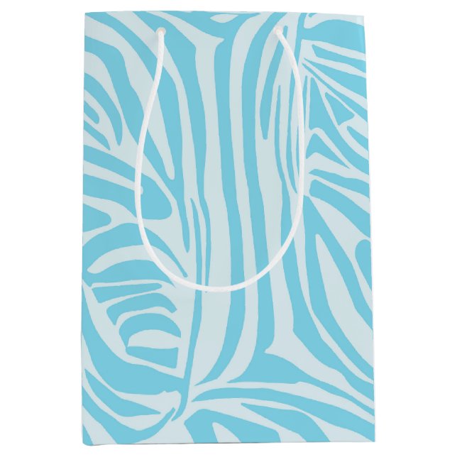 Sacola Para Presentes Média Padrão Zebra Azul (Frente)