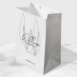 Sacola Para Presentes Média Padrinhos de casamento Personalizados de Script Mo