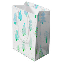 Sacola Para Presentes Média Padrões Abstrato de Tartaruga de Árvores de Natal
