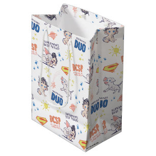 Sacola Para Presentes Média Padrões Baby Krypto e Superman