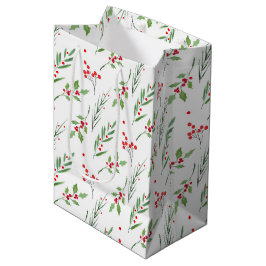 Sacola Para Presentes Média Padrões Botânicos Mistos Natal Saco de Presente Mé