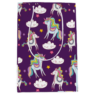 Sacola Para Presentes Média Padrões do Cavalo Mágico Funny Unicorn