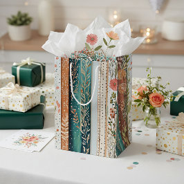 Sacola Para Presentes Média Padrões mistos shabby chic