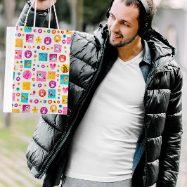 Sacola Para Presentes Média Padrões naturais das flores e aves
