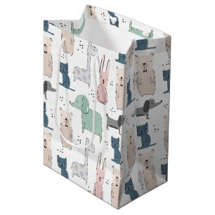 Sacola Para Presentes Média Padrões para o bebê de pastel bonito