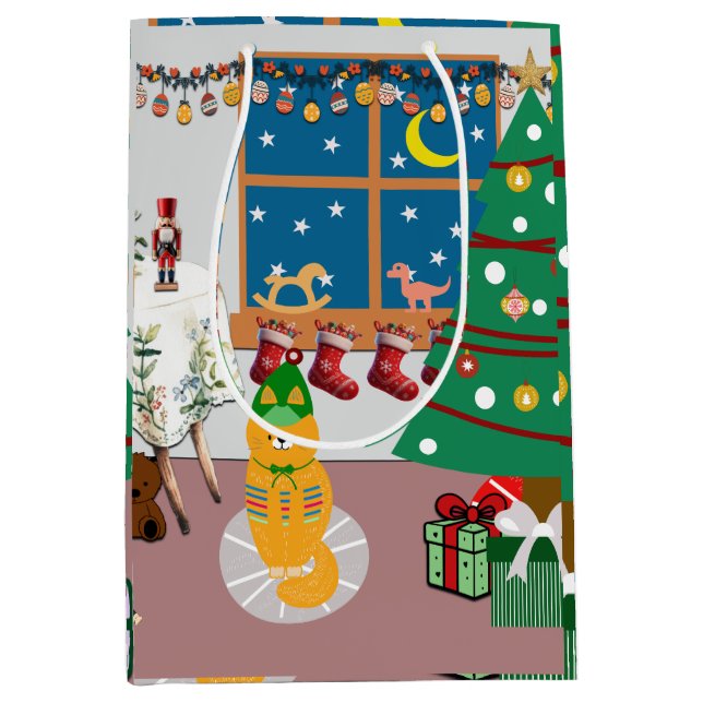 Sacola Para Presentes Média Página inicial da ilustração de feriados (Frente)