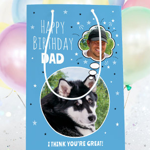 Sacola Para Presentes Média Pai De Cachorro Divertido Aniversário Pensou Foto 