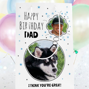 Sacola Para Presentes Média Pai De Cachorro Divertido Aniversário Pensou Que A