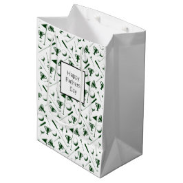 Sacola Para Presentes Média Pai Espumante branco verde dia de os pais negro fe