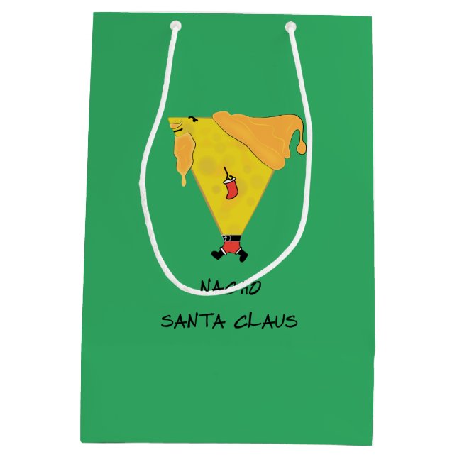 Sacola Para Presentes Média Pai Natal Nacho (Verso)