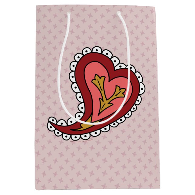 Sacola Para Presentes Média Paisley Heart Gift Bag (Frente)