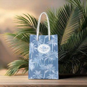 Sacola Para Presentes Média Palmeira havaiana Silhouette Standard Blue ID1093