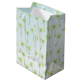 Sacola Para Presentes Média Palmeiras Tropicais Cores de Água