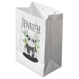Sacola Para Presentes Média Panda branca e negra em bambu