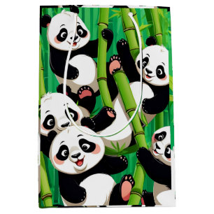 Sacola Para Presentes Média Panda de Bambu