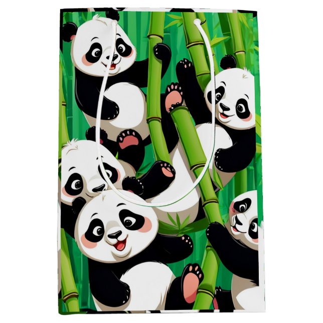 Sacola Para Presentes Média Panda de Bambu (Frente)