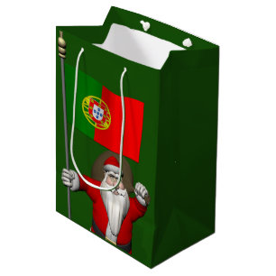 Sacola Para Presentes Média Papai Noel com Alferes de Portugal