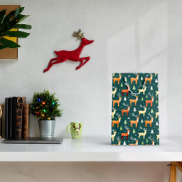 Sacola Para Presentes Média Papai noel Retro Reindeer Gift Bag