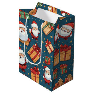 Sacola Para Presentes Média Papais noeis de Natal
