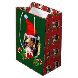Sacola Para Presentes Média Papais noeis de raça pura Shetland Sheepdog Natal