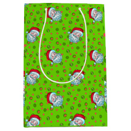 Sacola Para Presentes Média Papais noeis e pontos_verdes